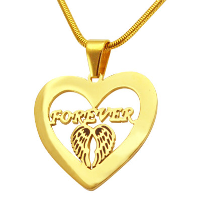 Personalized Angel in My Heart Necklace - 18ct Gold