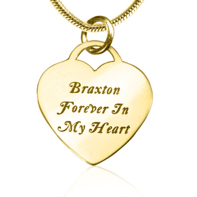 Personalized Forever in My Heart Necklace - 18ct Gold