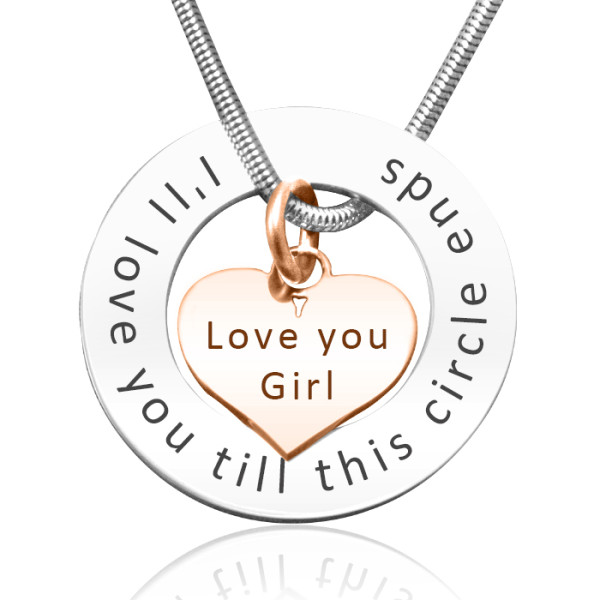 Personalized Circle My Heart Necklace - Two Tone HEART in Rose Gold
