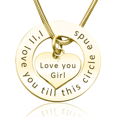 Personalized Circle My Heart Necklace - 18ct Gold