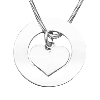 Personalized Circle My Heart Necklace - Sterling Silver