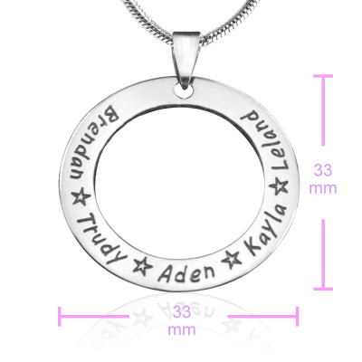 Personalized Circle of Trust Necklace - Sterling Silver