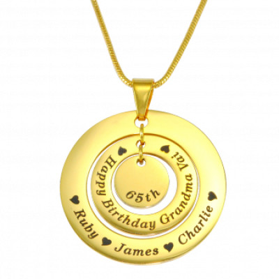 Personalized Circles of Love Necklace - 18ct Gold