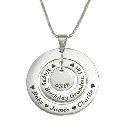 Personalized Circles of Love Necklace - Silver
