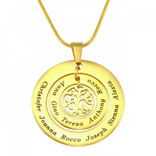 Personalized Circles of Love Necklace Tree - 18ct Gold