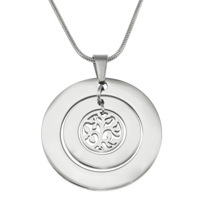 Personalized Circles of Love Necklace Tree - Silver