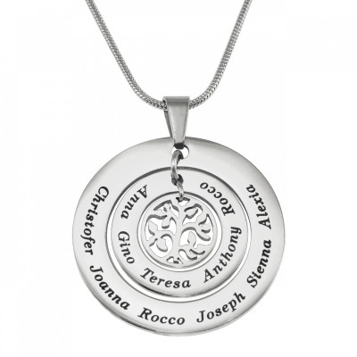 Personalized Circles of Love Necklace Tree - Silver