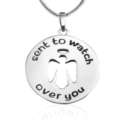 Personalized Guardian Angel Necklace 2 - Sterling Silver