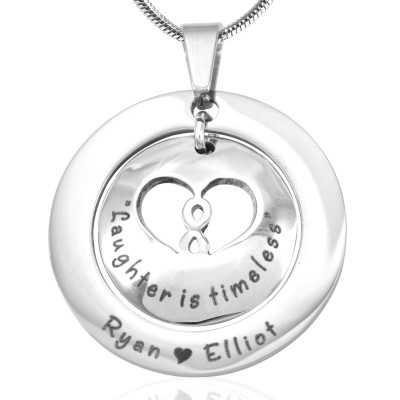 Personalized Infinity Dome Necklace - Sterling Silver