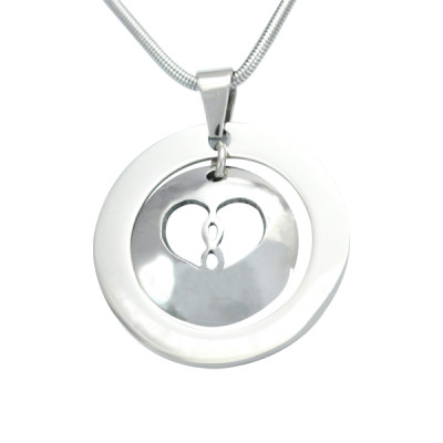 Personalized Infinity Dome Necklace - Sterling Silver