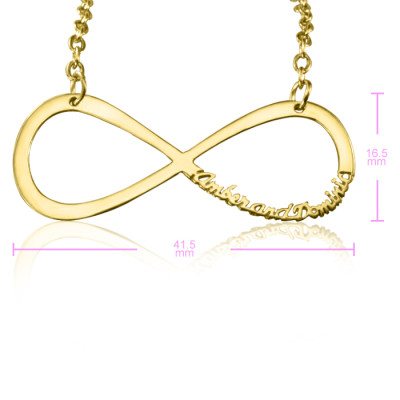 Personalized Classic Infinity Name Necklace - 18ct Gold