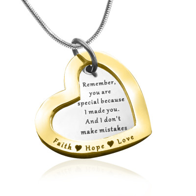 Personalized Love Forever Necklace - Two Tone - Gold  Silver
