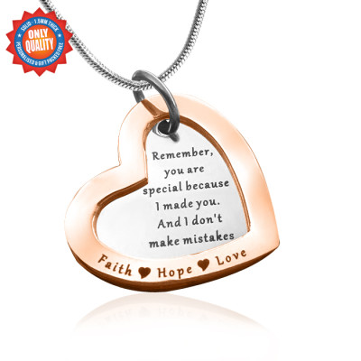 Personalized Love Forever Necklace - Two Tone - Rose Gold  Silver