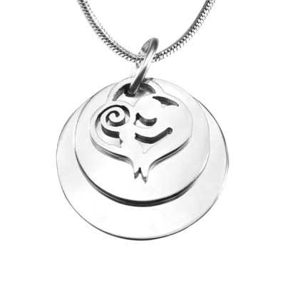 Personalized Mother's Disc Double Necklace - Sterling Silver