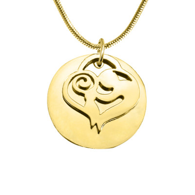 Personalized Mother's Disc Single Necklace - 18ct Gold