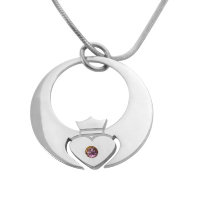 Personalized Queen of My Heart Necklace - Sterling Silver