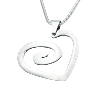 Personalized Swirls of My Heart Necklace - Sterling Silver