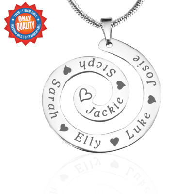 Personalized Swirls of Time Necklace - Sterling Silver