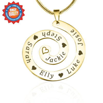 Personalized Swirls of Time Necklace - 18ct Gold