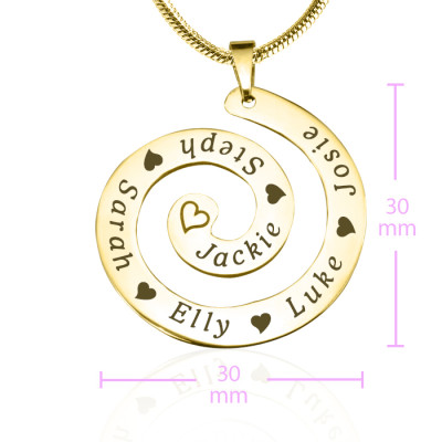 Personalized Swirls of Time Necklace - 18ct Gold