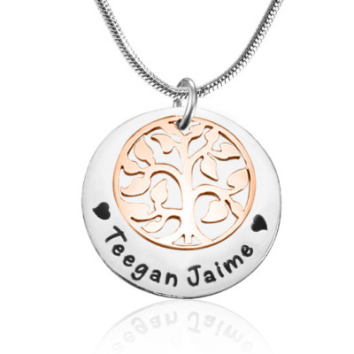 Personalized My Family Tree Single Disc - Two Tone - Rose Gold  Silver