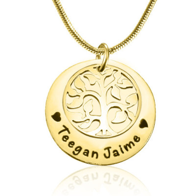 Personalized My Family Tree Single Disc - 18ct Gold