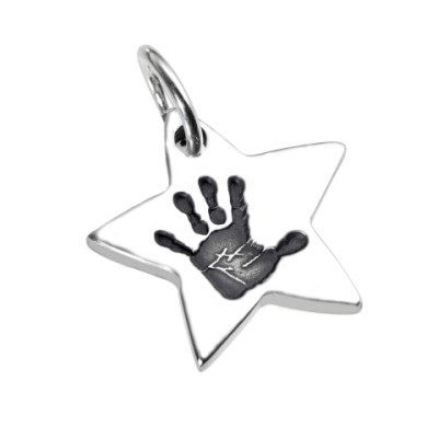 Sterling Silver Hand / Footprint Star Pendant
