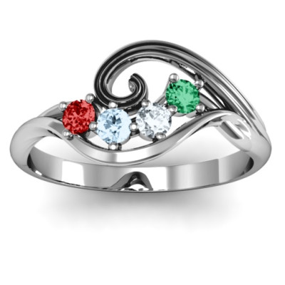 3 - 8 Stone Swirl Ring 