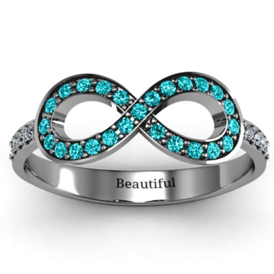 Accented Infinity Ring with Shoulder Stones 