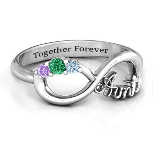 Aunt's Infinite Love Ring with Stones 