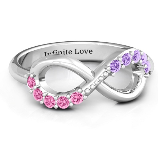 Birthstone Infinity Accent Ring 