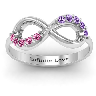 Birthstone Infinity Accent Ring 