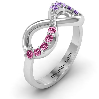 Birthstone Infinity Accent Ring 