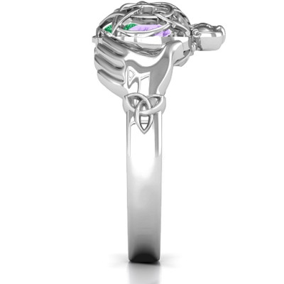 Caged Hearts Celtic Claddagh Ring