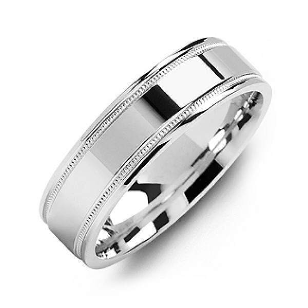 Classic High-Polish Milgrain Men's Ring