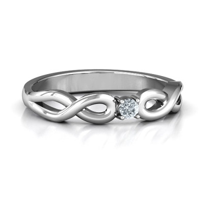 Classic Solitare Sparkle Ring with Infinity Band