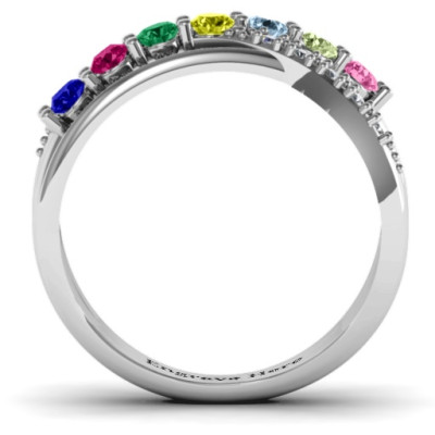 Crossover Accent Multi Band Ring