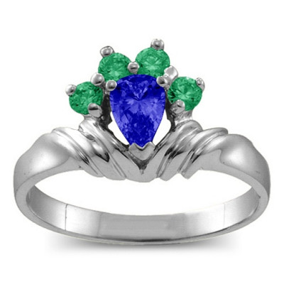 Crown Pear 2-8 Stones Ring 