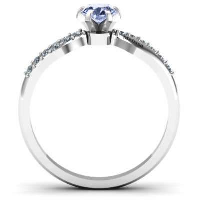 Dimpled Solitaire with Accents Ring