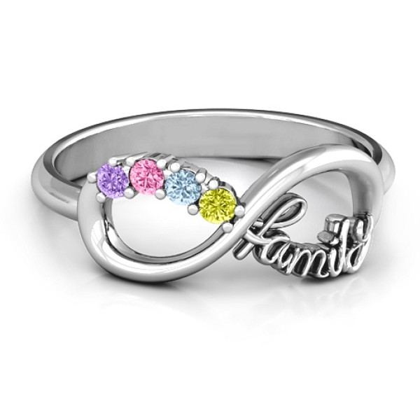 Family Infinite Love with Stones Ring 