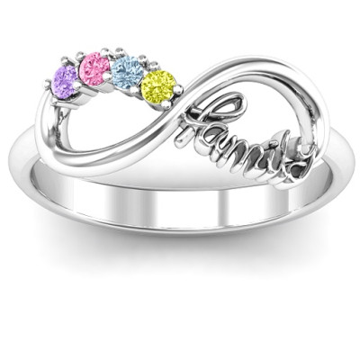 Family Infinite Love with Stones Ring 