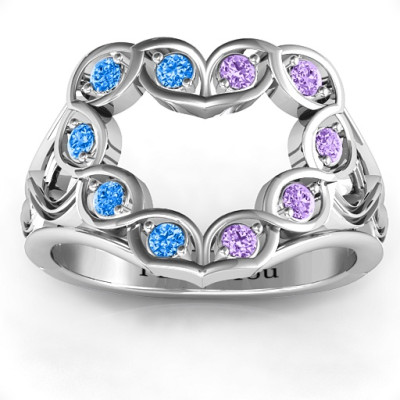 Floating Heart Infinity Ring