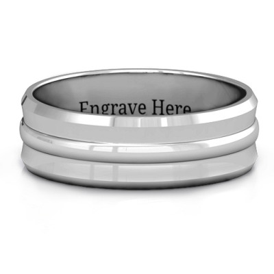 Forge Bevelled and Banded Men's Ring