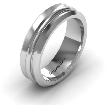 Forge Bevelled and Banded Men's Ring