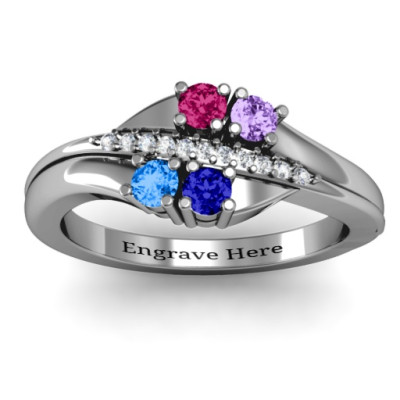 Four Stone Ring with Accents 