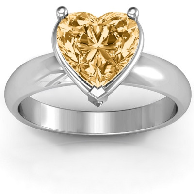 Heart Stone in a Double Gallery Setting Ring 