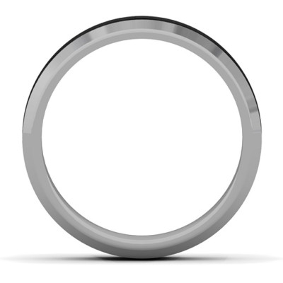 Men's Black Carbon Fiber Inlay Polished Tungsten Ring