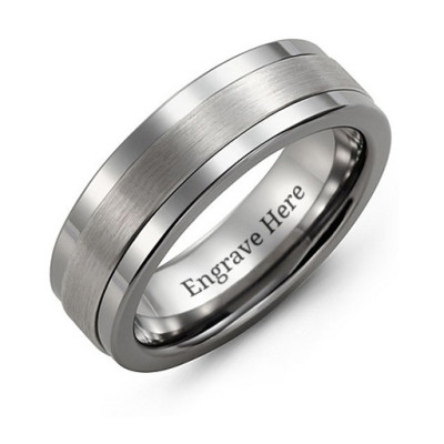 Men's Plain Centre Tungsten Band Ring