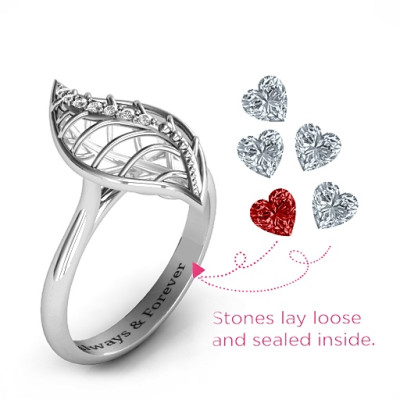 Mint to Be Cage Leaf Ring with Accents