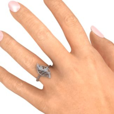 Mint to Be Cage Leaf Ring with Accents